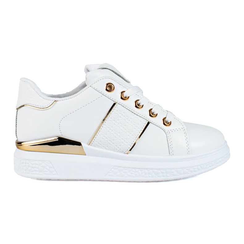 Zapatillas deportivas de mujer blancas y doradas Zapatillas Shelovet blanco
