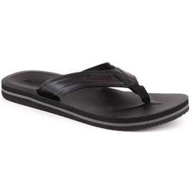 Chanclas de hombre fabricadas en piel ecológica negra Big Star LL174605 negro