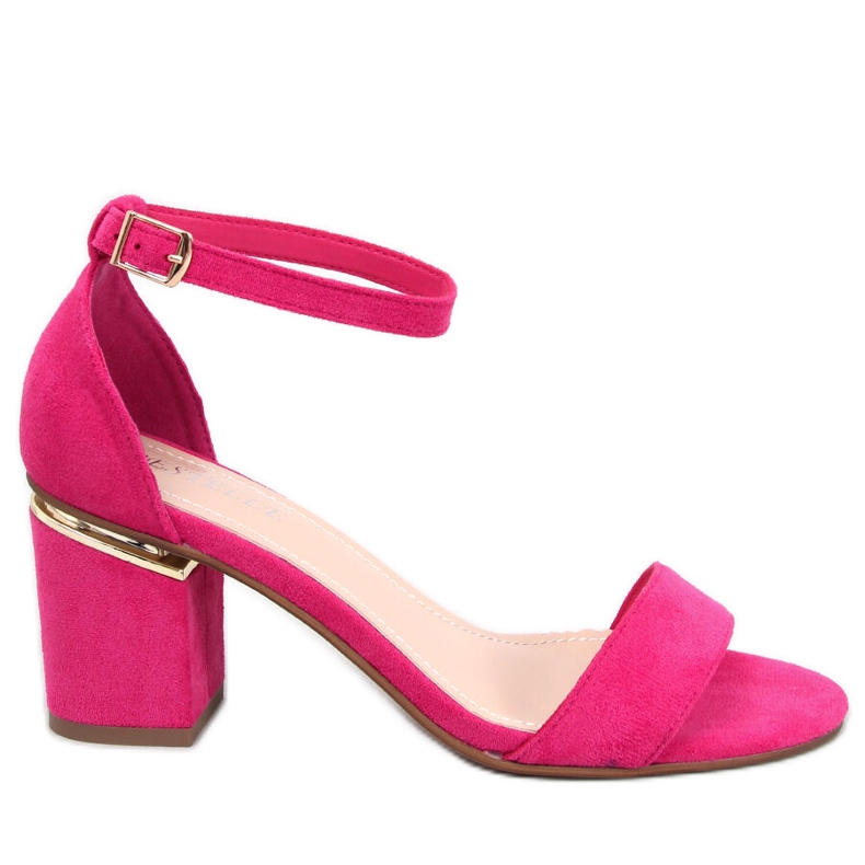 BM Sandalias tacón Dicarlo ante fucsia rosado