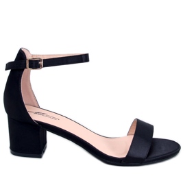 BM Sandalias de tacón bajo de Clarence Black negro