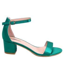 Sandalias de tacón bajo de Clarence Green verde