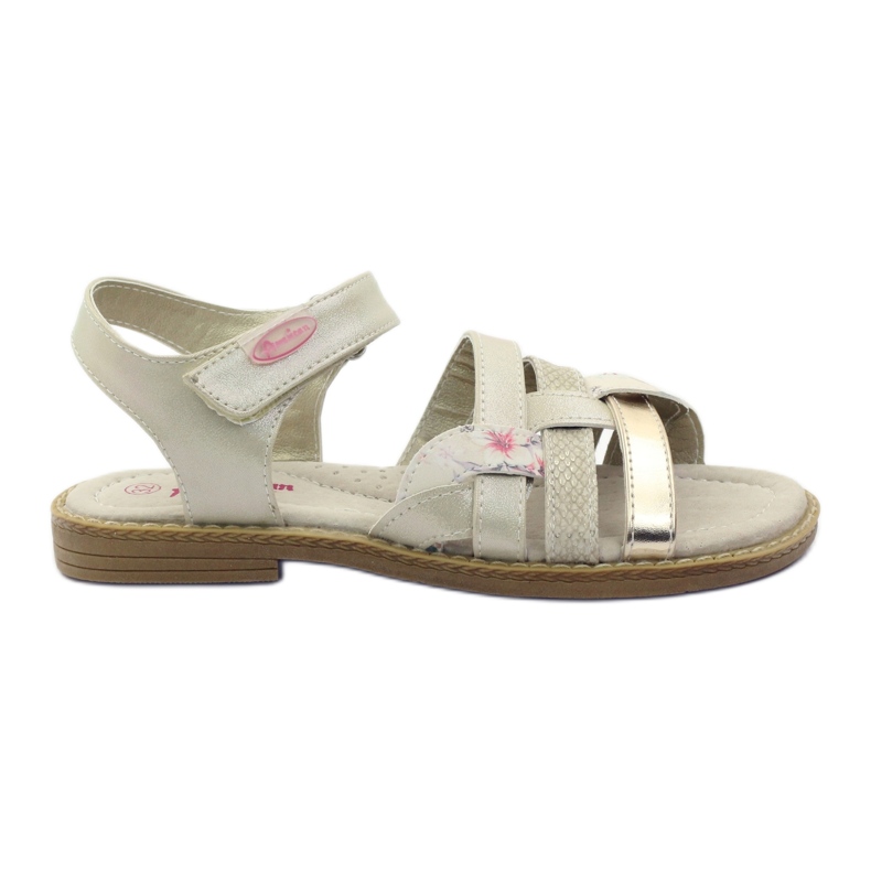 American Club Sandalias americanas gladiatori beige dorado