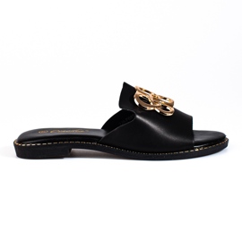 Elegantes chanclas negras con hebilla shelovet negro