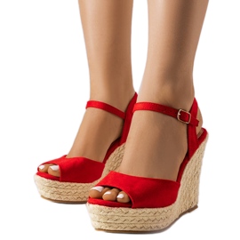 Alpargatas de cuña rojas de Cécile rojo