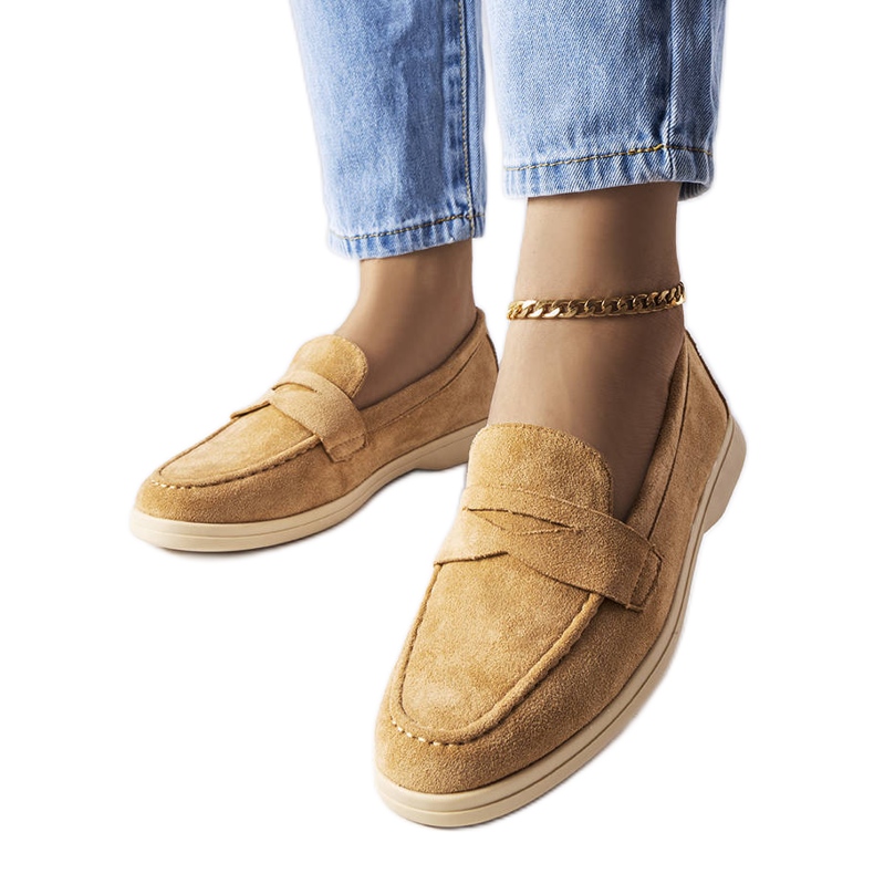 Mocasines en ante ecológico beige de Ferragus