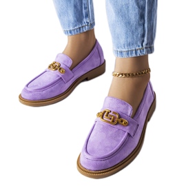 Mocasines elegantes morados con adorno Ouellet violeta