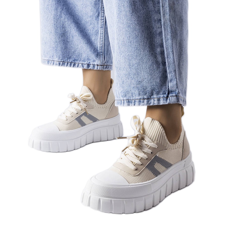 Deportivas Charpentier plataforma beige