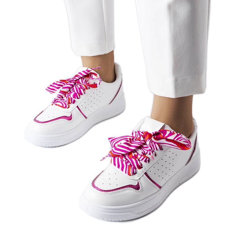 Deportivas blancas atadas con cinta Pryor blanco