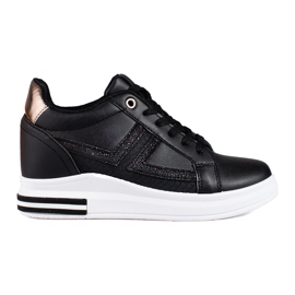 Deportivas blancas con cuña oculta de Shelovet negro