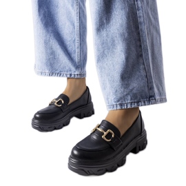 Zapatos brogue negros con hebilla de Mason