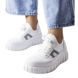 Zapatillas Charpentier blancas con plataforma blanco