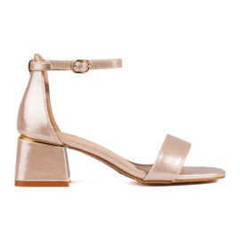 Sandalias clásicas doradas de tacón bajo de Vinceza dorado