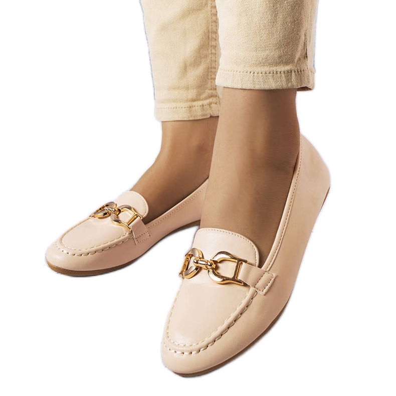 Mocasines beige con hebilla de Sauvé