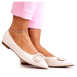 Ballerinas de ante mujeres con mendigo ligero beige
