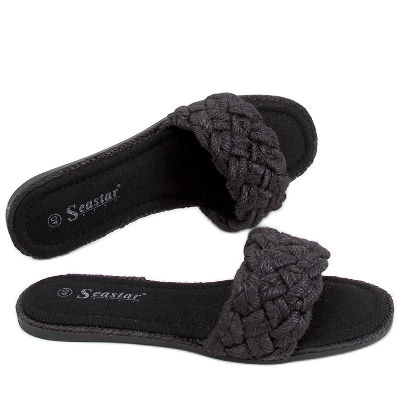 BM Babuchas de mujer con cordones Erika Black negro