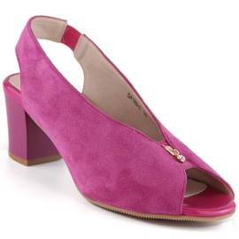 M. DASZYŃSKI Sandalias slip-on de ante fucsia M.Daszyński SA169-6 rosado
