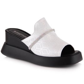 M. DASZYŃSKI Sandalias cuña mujer plateadas M.Daszyński SA209-2 plata M. DASZYŃSKI Sandalias cuña mujer plateadas M.Daszyński SA209-2 plata