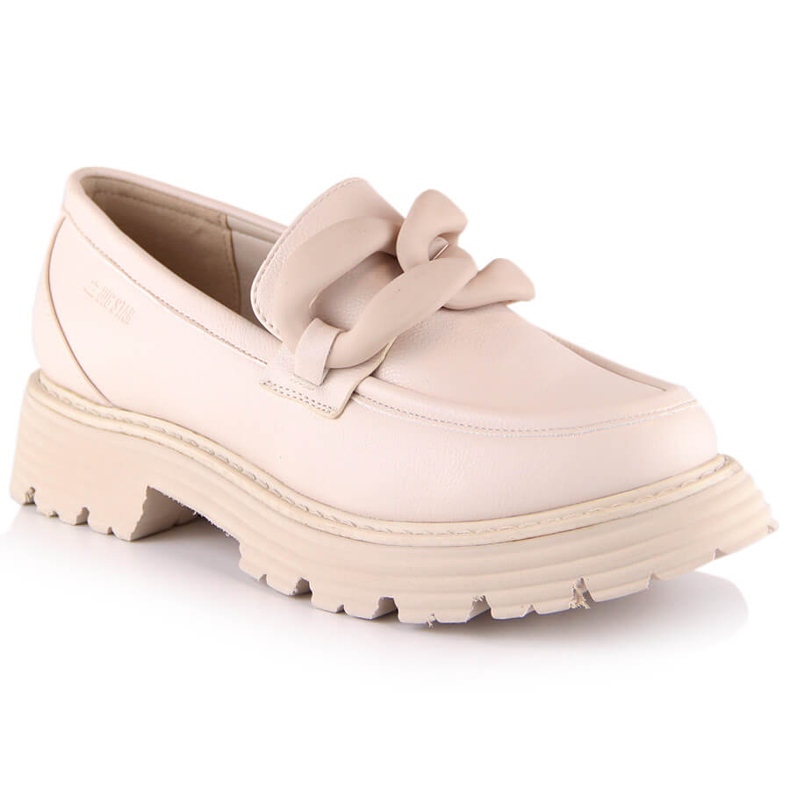 Big Star tacones y mocasines plataforma con cadena beige LL274581