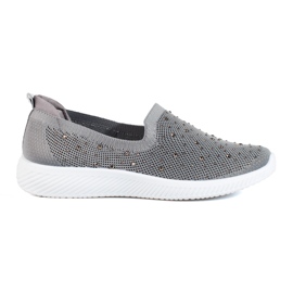 Zapatos sin cordones en tela gris con tachuelas de T.Sokolski