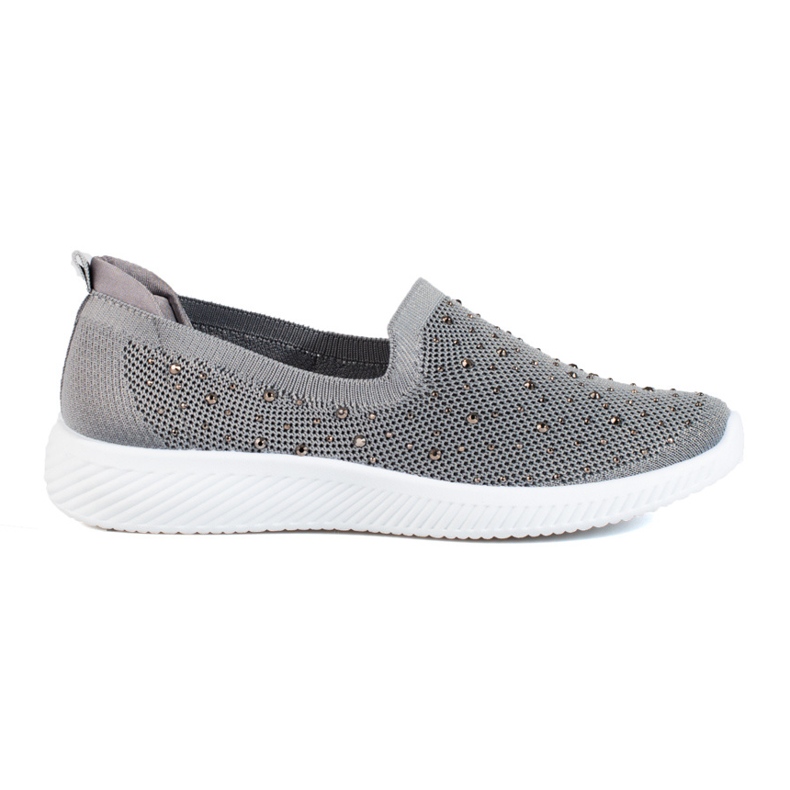 Zapatos sin cordones en tela gris con tachuelas de T.Sokolski