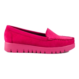 W. Potocki Mocasines sin cordones en ante rosa con suela gruesa de Potocki rosado
