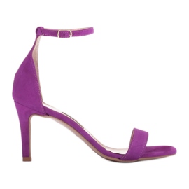 Marco Shoes Elegantes sandalias fabricadas en ante natural violeta