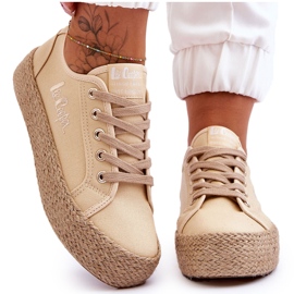 Zapatillas trenzadas de moda Lee Cooper LCW-23-31-1795L Beige