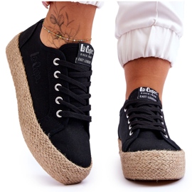 Zapatillas de deporte trenzadas de moda Lee Cooper LCW-23-31-1797L Negro