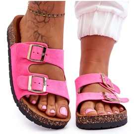 Suelas De Corcho Sin Cordones Para Mujer Cortina Rosa Neón