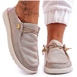 PM1 Zapatillas De Lona Sin Cordones Para Mujer Beige Kenza