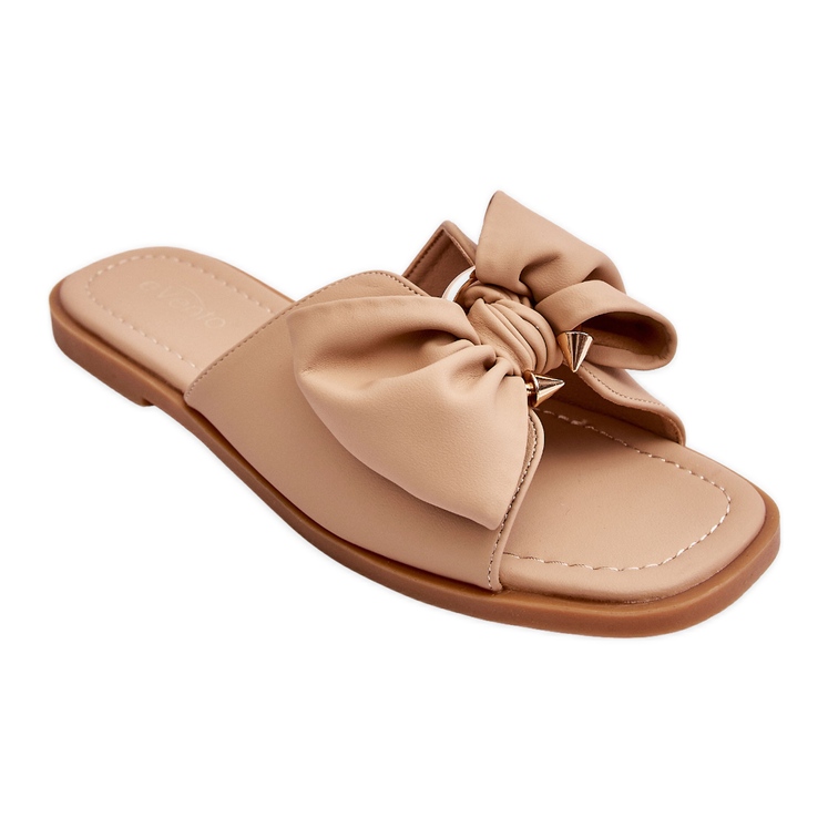 Pantuflas De Mujer Con Lazo Beige Becky