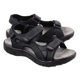 Sandalias hombre McKeylor 8654 piel negra con velcro negro