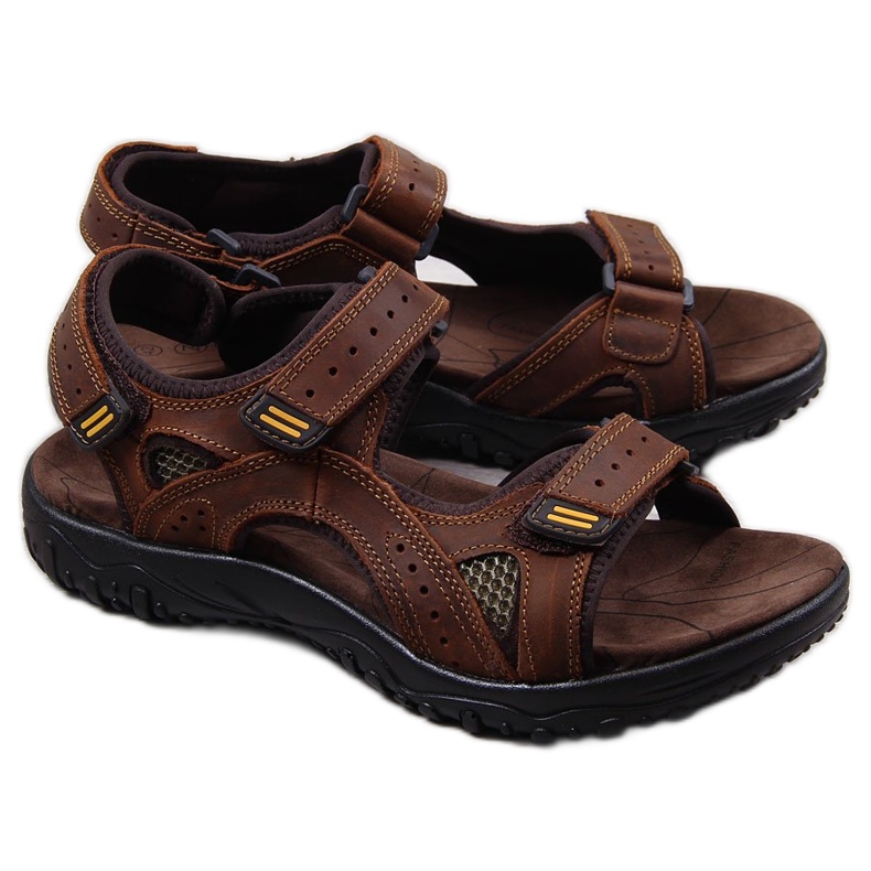 Sandalias hombre McKeylor 8654 piel marrón con velcro