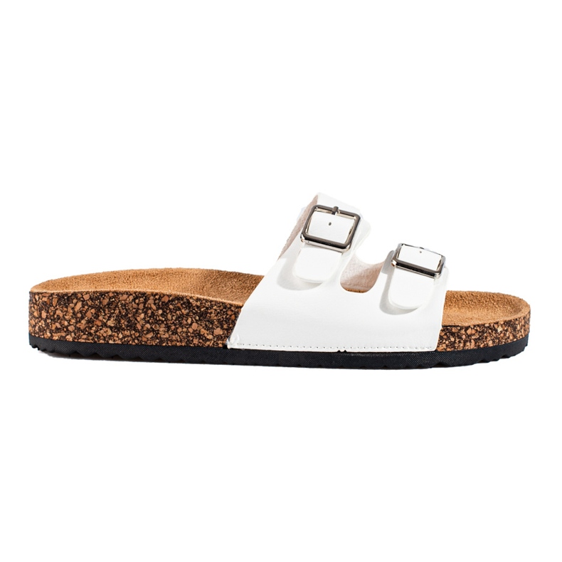 Chanclas de mujer blancas con hebillas Shelovet blanco