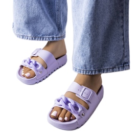 Pantuflas de goma moradas de Étoile púrpura