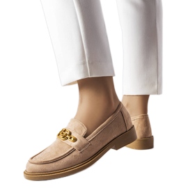 Mocasines elegantes beige con adorno Ouellet Mocasines elegantes beige con adorno Ouellet