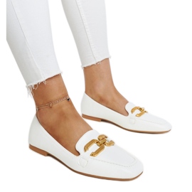 Mocasines blancos con hebilla Rousseau Mocasines blancos con hebilla Rousseau