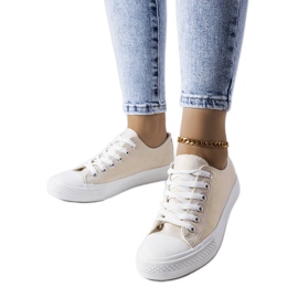 Deportivas Vignette blanco brillante beige