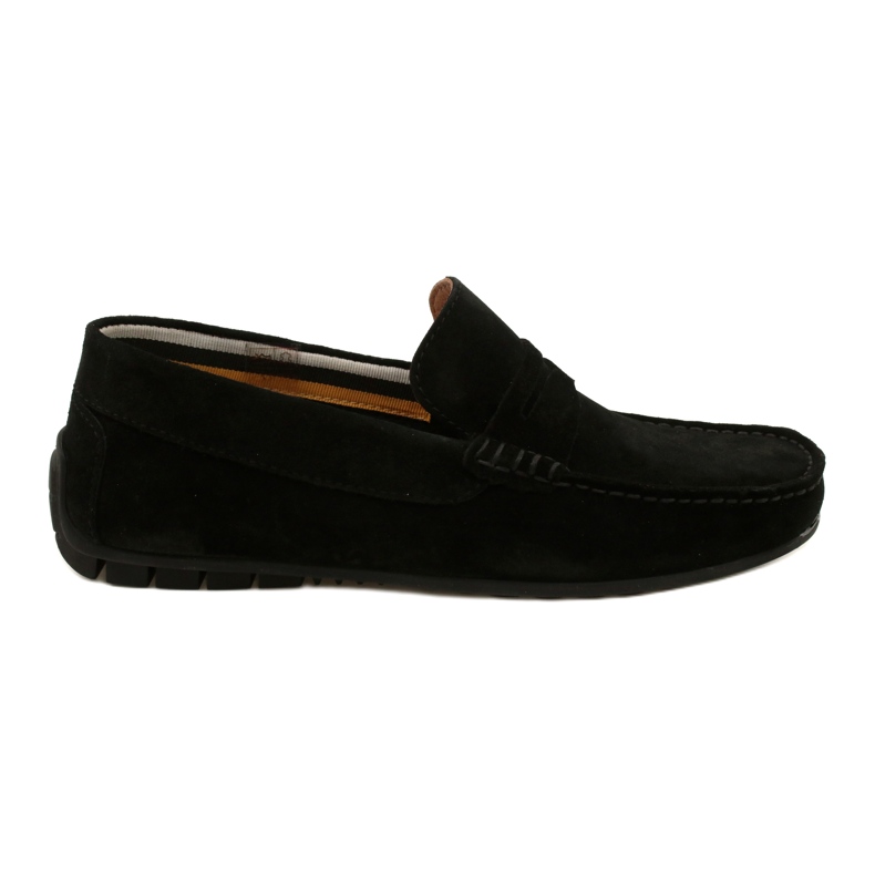Filippo Mocasines negros para hombre, piel serraje, MP921/23, negro