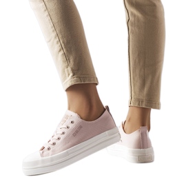 Zapatillas rosas con plataforma de Big Star LL274970 blanco Zapatillas rosas con plataforma de Big Star LL274970 blanco