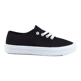 Zapatillas clásicas con cordones para mujer Shelovet negro