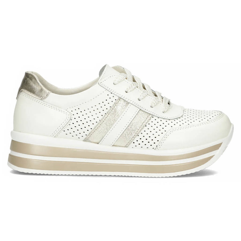 Zapatillas de mujer de cuero con plataforma blanco Filippo