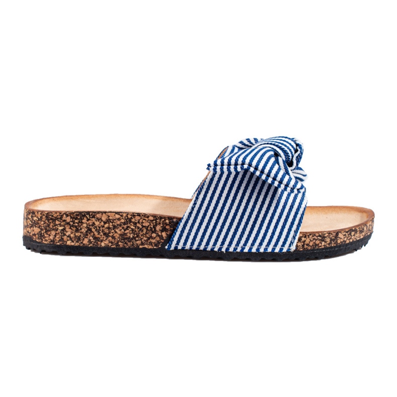 Pantuflas mujer rayas blanco azul Vinceza