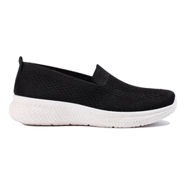 Slip de mujer en tejido negro Shelovet suela gruesa