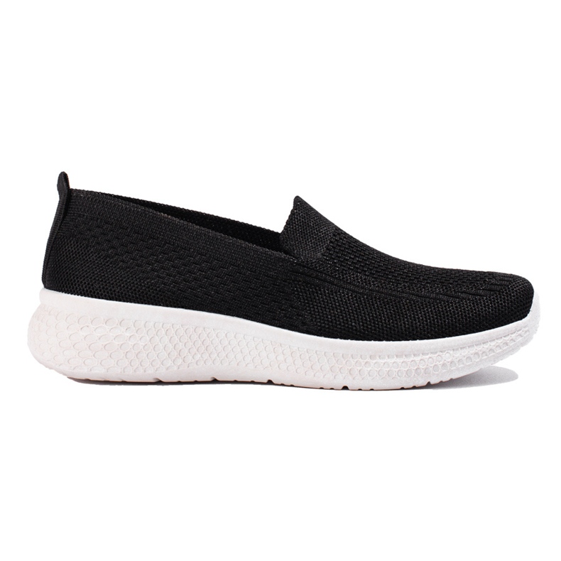 Slip de mujer en tejido negro Shelovet suela gruesa