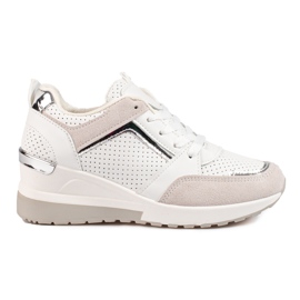 Deportivas de mujer Shelovet blancas con cuña blanco