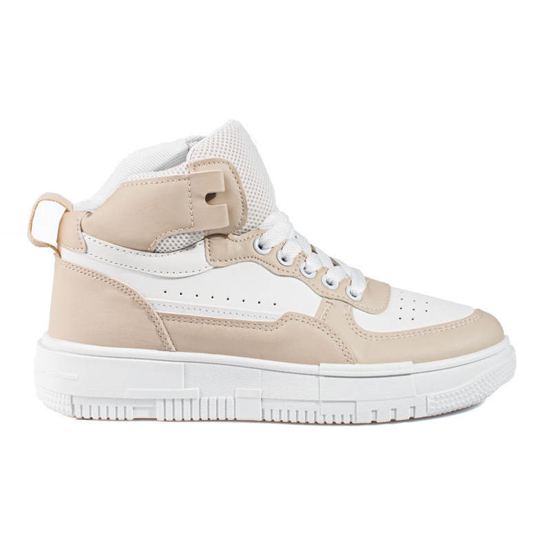 Deportivas altas mujer Shelovet beige y blanco