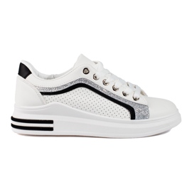 Zapatillas Shelovet de mujer en una plataforma alta blanco