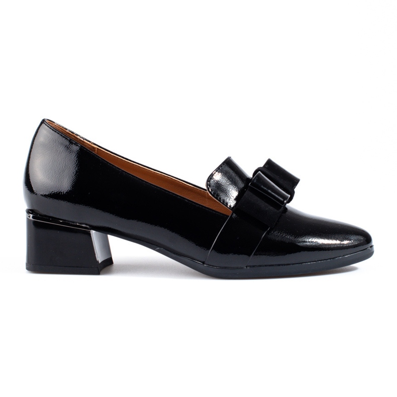 Zapatos de tacón mujer lacados con lazo Vinceza negro
