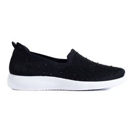 Zapatos sin cordones en tela negra con tachuelas de Shelovet negro